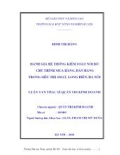 Đánh giá hệ thống kiểm soát nội bộ chu trình mua hàng, bán hàng trong Siêu thị Smat, Long Biên, Hà Nội