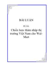 Đề tài Chiến lược thâm nhập thị trường Việt Nam cho WalMart