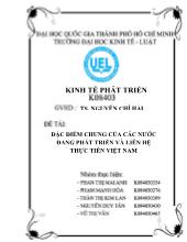 Đề tài Đặc điểm chung của các nước đang phát triển và liên hệ thực tiễn Việt Nam