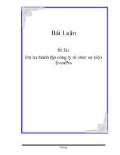 Đề tài Dự án thành lập công ty tổ chức sự kiện EvenPro