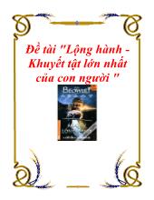 Đề tài Lộng hành -Khuyết tật lớn nhất của con người