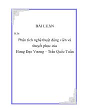 Đề tài Phân tích nghệ thuật động viên và thuyết phục của Hưng Đạo Vương – Trần Quốc Tuấn