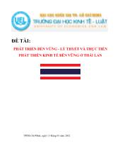Đề tài Phát triển bền vững - Lý thyết và thực tiễn phát triển kinh tế bền vững ở Thái Lan