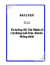 Đề tài Tư tưởng Hồ Chí Minh về xây dựng mặt trận dân tộc thống nhất