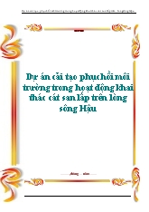 Dự án cải tạo phục hồi môi trường trong hoạt động khai thác cát san lấp trên lòng sông Hậu