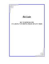 Dự án kinh doanh cửa hàng văn phòng phẩm -Đồ lưu niệm