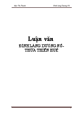 Luận văn Đình làng Dương Nỗ- Thừa Thiên Huế