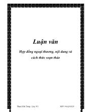 Luận văn Hợp đồng ngoại thương, nội dung và cách thức soạn thảo
