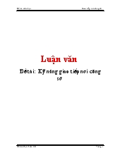 Luận văn Kỹ năng giao tiếp nơi công sở