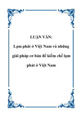Luận văn Lạm phát ở Việt Nam và những giải pháp cơ bản để kiềm chế lạm phát ở Việt Nam