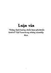 Luận văn Những định hướng chiến lược phát triển kinh tế Việt Nam trong những năm tiếp theo