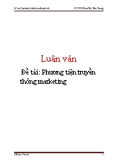 Luận văn Phương tiện truyền thông marketing