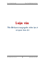 Luận văn Vấn đề thực trạng nguồn nhân lực ở cơ quan báo chí