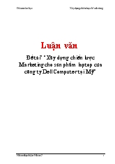 Luận văn Xây dựng chiến lược Marketing cho sản phẩm laptop của công ty Dell Computer tại Mỹ