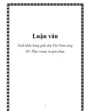 Luận văn Xuất khẩu hàng giầy dép Việt Nam sang EU:Thực trạng và giải pháp