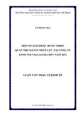 Một số giải pháp hoàn thiện quản trị nguồn nhân lực tại công ty kính nổi viglacera đến năm 2015