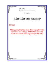 Những giải pháp thực hiện chiến lược phát triển thịtrường của Công ty TNHH Nhà nước một thành viên cơ khí Hà Nội giai đoạn 2005-2015