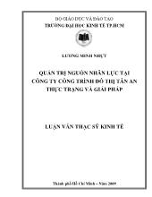 Quản trị nguồn nhân lực tại công ty công trình đô thị Tân An thực trạng và giải pháp