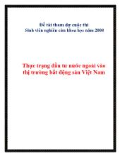 Thực trạng đầu tư nước ngoài vào thị trường bất động sản Việt Nam