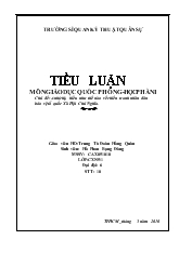 Tiểu luận Anh(chị) hiểu như thế nào về chiến tranh nhân dân bảo vệ tổ quốc Xã Hội Chủ Nghĩa