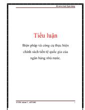 Tiểu luận Biện pháp và công cụ thực hiện chính sách tiền tệ quốc gia của ngân hàng nhà nước