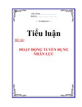 Tiểu luận Hoạt động tuyển dụng nhân lực