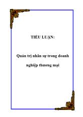 Tiểu luận Quản trị nhân sự trong doanh nghiệp thương mại