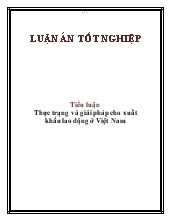 Tiểu luận Thực trạng và giải pháp cho xuất khẩu lao động ở Việt Nam