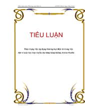 Tiểu luận Thực trạng việc áp dụng thương mại điện tử trong việc đặt vé máy bay trực tuyến của hãng hàng không Jetstar Pacific