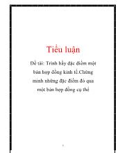 Tiểu luận Trình bầy đặc điểm một bản hợp đồng kinh tế.Chứng minh những đặc điểm đó qua một bản hợp đồng cụ thể