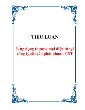 Tiểu luận Ứng dụng thương mại điện tử tại công ty chuyển phát nhanh TNT