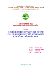 Vấn đề đô thị hóa và sự ảnh hưởng của nó đến mọi mặt đời sống xã hội của nông thôn Việt Nam