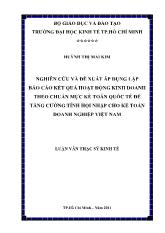 Báo cáo Nghiên cứu và đề xuất áp dụng lập kết quả hoạt động kinh doanh theo chuẩn mực kế toán quốc tế để tăng cường tính hội nhập cho kế toán doanh nghiệp Việt Nam