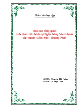 Báo cáo tổng quan tình hình tài chính tại Ngân hàng Vietinbank chi nhánh Cẩm Phả - Quảng Ninh