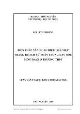 Biện pháp nâng cao hiệu quả việc trang bị lịch sử toán trong dạy học môn toán ở trường trung học phổ thông