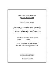 Các thuật toán tối ưu hóa trong bảo mật thông tin