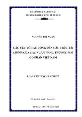 Các yếu tố tác động đến cấu trúc tài chính của các ngân hàng thương mại cổ phần Việt Nam