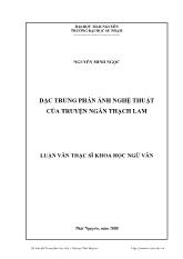 Đặc trưng phản ánh nghệ thuật của truyện ngắn Thạch Lam