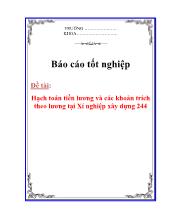 Đề tài Hạch toán tiền lương và các khoản trích theo lương tại Xí nghiệp xây dựng 244