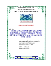 Đề tài Kế toán xác định kết quả kinh doanh tại công ty trách nhiệm hữu hạn thương mại và sản xuất Cửu Long