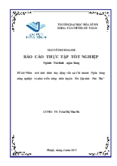 Đề tài Phân tích tình hình huy động vốn tại Chi nhánh Ngân hàng nông nghiệp và phát triển nông thôn huyện Yên Lập-Tỉnh Phú Thọ