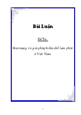 Đề tài Thực trạng và giải pháp kiềm chế lạm phát ở Việt Nam