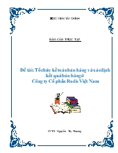 Đề tài Tổ chức kế toán bán hàng và xác định kết quả bán hàng ở Công ty Cổ phần Rodis Việt Nam