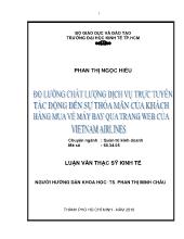 Đo lường chất lượng dịch vụ trực tuyến tác động đến sự thỏa mãn của khách hàng mua vé máy bay qua trang web của VietNam AirLines