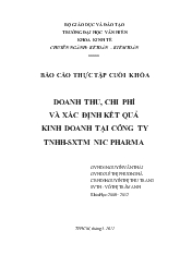 Doanh thu, chi phí và xác định kết quả kinh doanh tại công ty TNHH-Sản xuất thương mại Nic Pharma