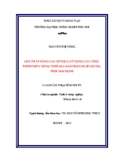 Giải pháp nâng cao kết quả sử dụng các công trình thủy nông trên địa bàn hyện Nghĩa Hưng, tỉnh Nam Định