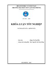 Hoàn thiện công tác kế toán vốn bằng tiền tại công ty TNHH Thành Hưng