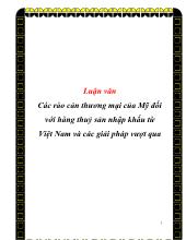 Luận văn Các rào cản thương mại của Mỹ đối với hàng thuỷ sản nhập khẩu từ Việt Nam và các giải pháp vượt qua
