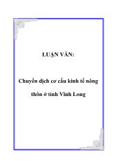 Luận văn Chuyển dịch cơ cấu kinh tế nông thôn ở tỉnh Vĩnh Long