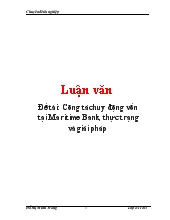 Luận văn Công tác huy động vốn tại Maritime Bank, thực trạng và giải pháp
